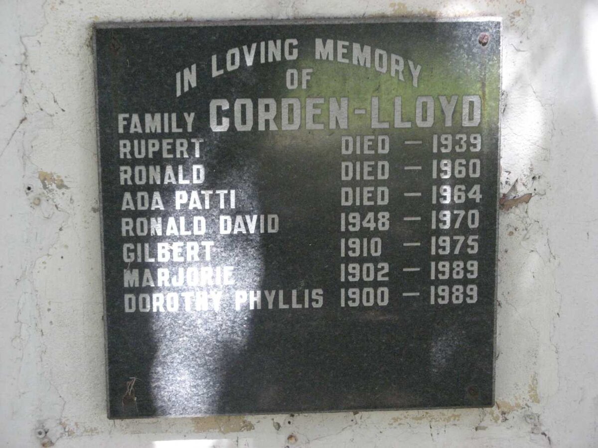 LLOYD Rupert, CORDON -1939