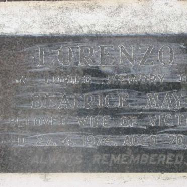 LORENZO Beatrice May -1974