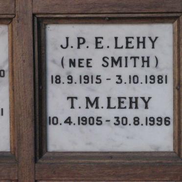 LEHY T.M. 1905-1996 &amp; J.P.E. SMITH 1915-1981