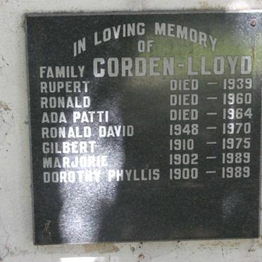 LLOYD Rupert, CORDON -1939