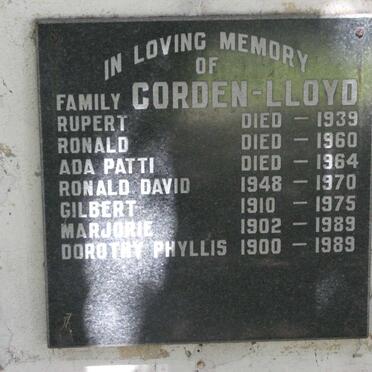 LLOYD Rupert, CORDON -1939
