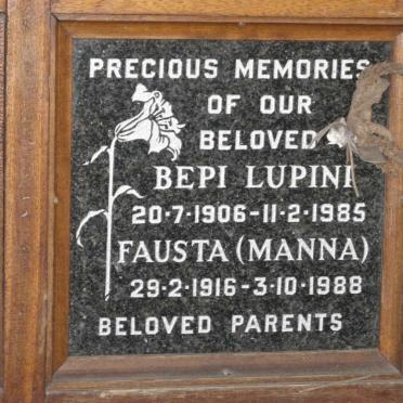 LUPINI Bepi 1906-1985 &amp; Fausta 1916-1988