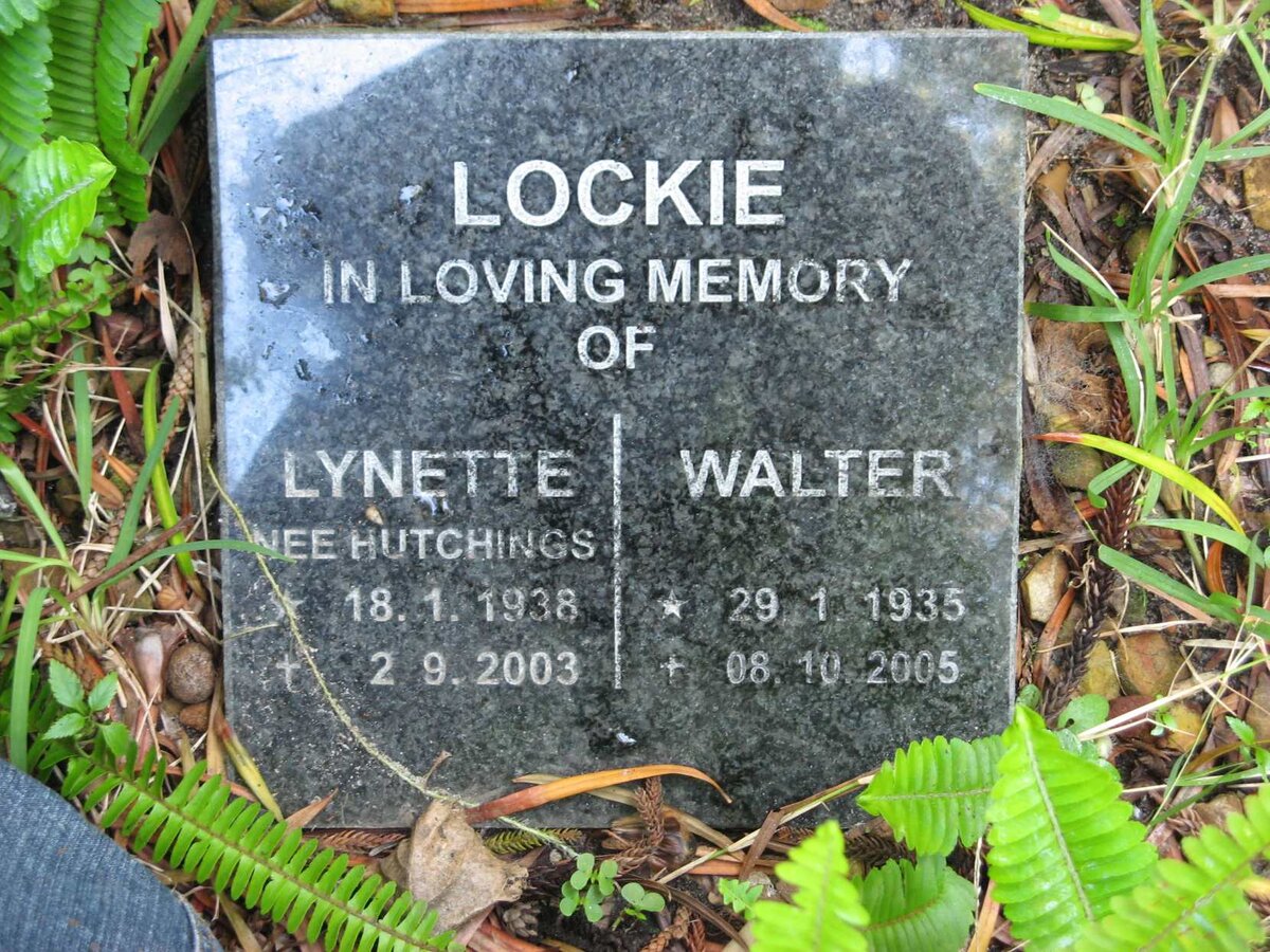 LOCKIE Walter 1935-2005 &amp; Lynette HUTCHINGS 1938-2003