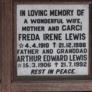 LEWIS Arthur Edward 1906-1992 &amp; Freda Irene 1910-1988