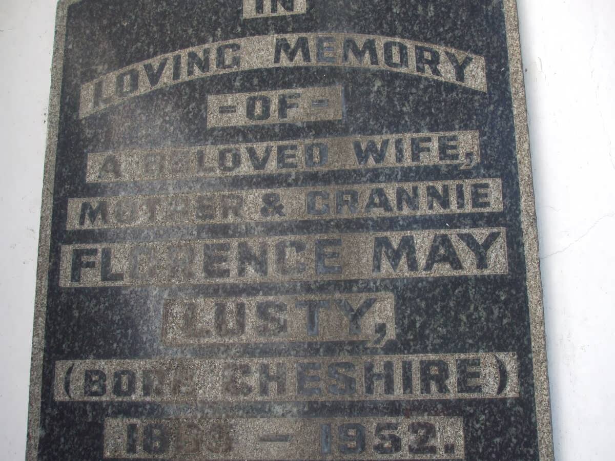 LUSTY Florence May nee CHESHIRE 1865-1952