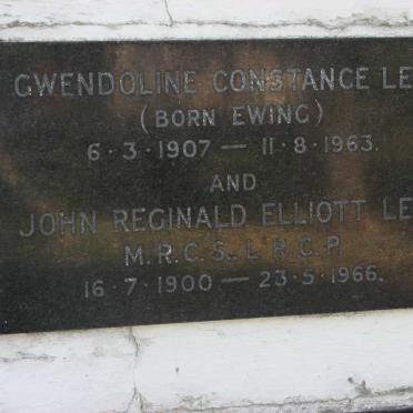 LEE John Reginald Elliott 1900-1966 &amp; Gwendoline Constance EWING 1907-1963