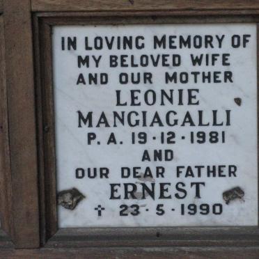 MANGIAGALLI Ernest -1990 &amp; Leonie -1981