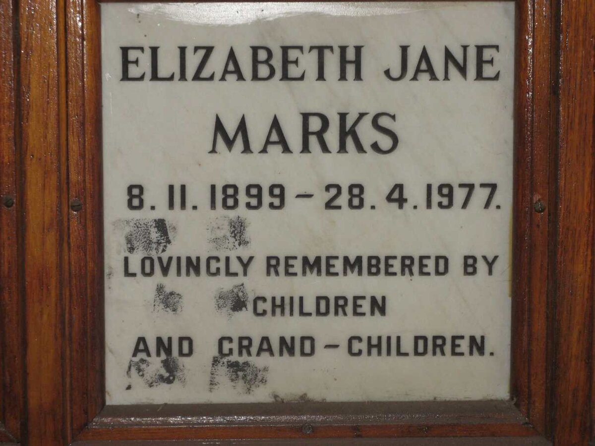 MARKS Elizabeth Jane 1899-1977