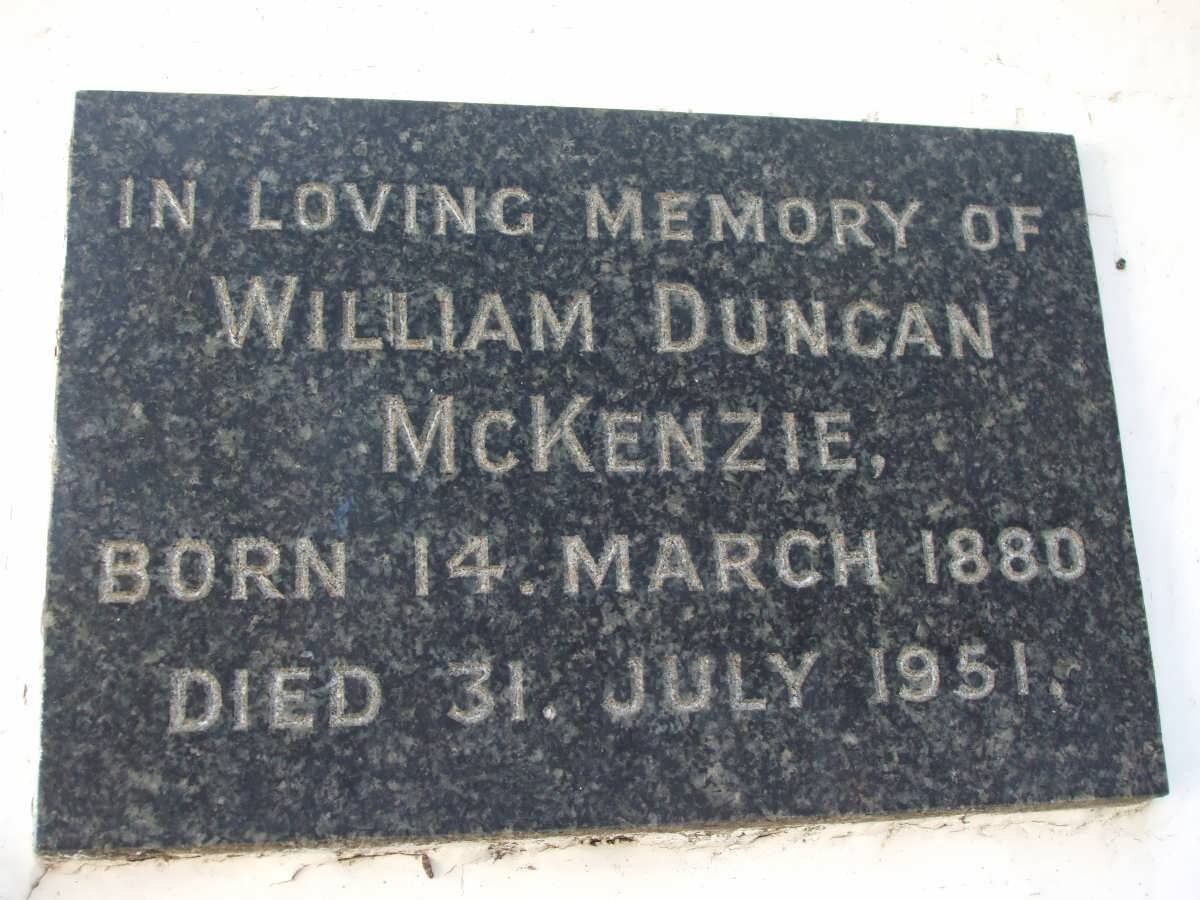 McKENZIE William Duncan 1880-1951