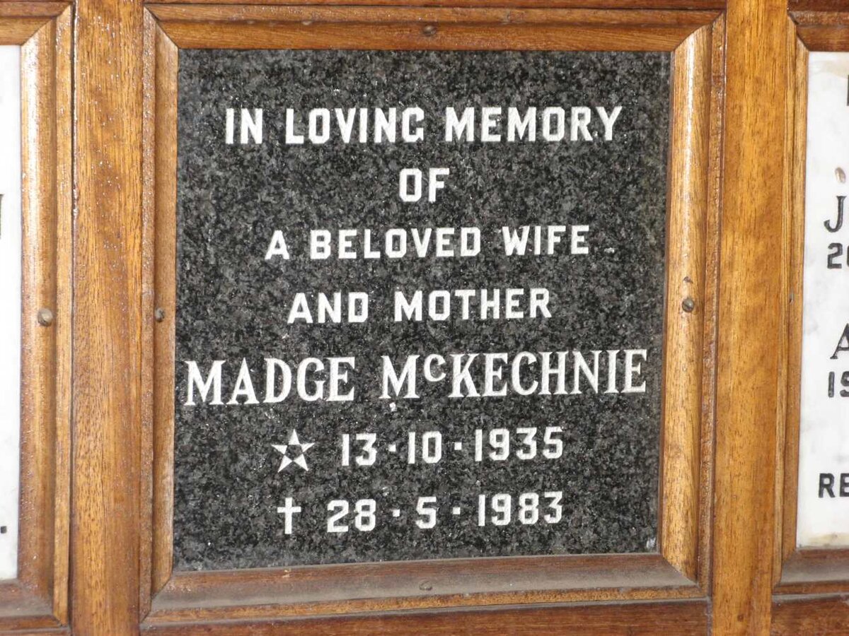 McKECHNIE Madge 1935-1983