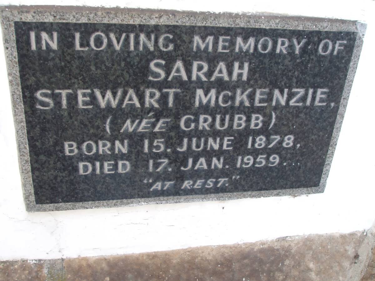 McKENZIE Sarah Stewart nee GRUBB 1878-1959