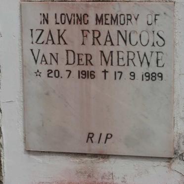 MERWE Izak Francois, van der 1916-1989