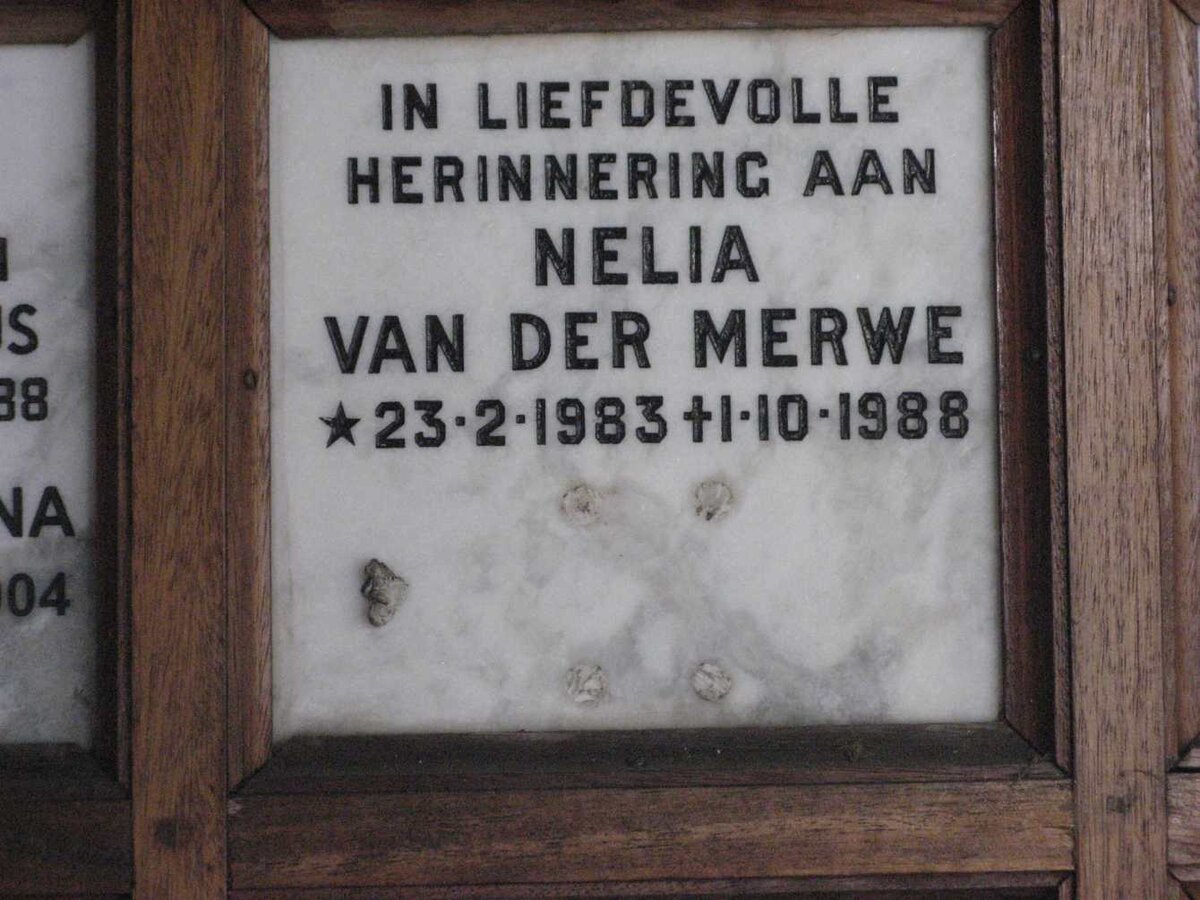 MERWE Nelia, van der 1983-1988