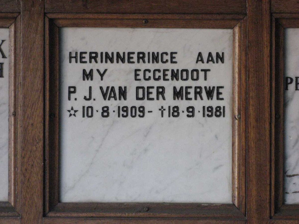 MERWE P.J., van der 1909-1981