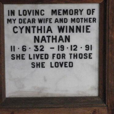 NATHAN Cynthia Winnie 1932-1991