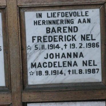NEL Barend Frederick 1914-1986 &amp; Johanna Magdelena 1914-1987