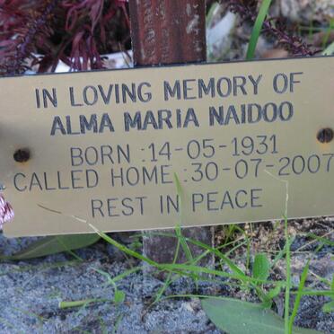 NAIDOO Alma Maria 1931-2007