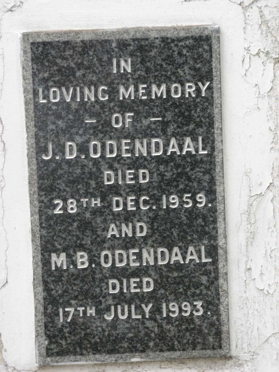 ODENDAAL J.D. -1959 &amp; M.B. -1993