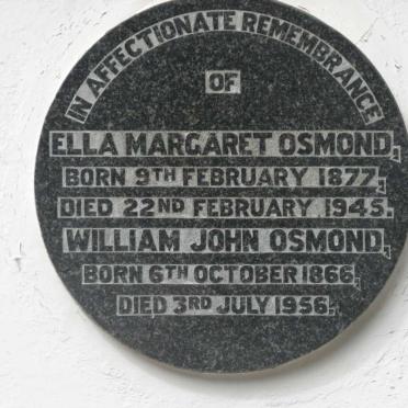 OSMOND William John 1866-1956 &amp; Ella Margaret 1877-1945