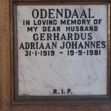 ODENDAAL Gerhardus Adriaan 1919-1981