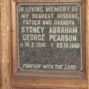 PEARSON Sydney Abraham George 1916-1988