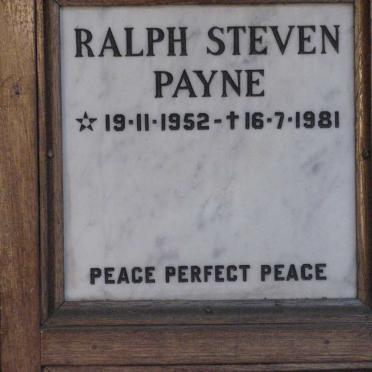 PAYNE Ralph Steven 1952-1981