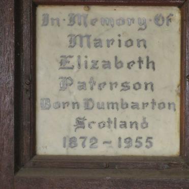 PATERSON Marion Elizabeth 1872-1955