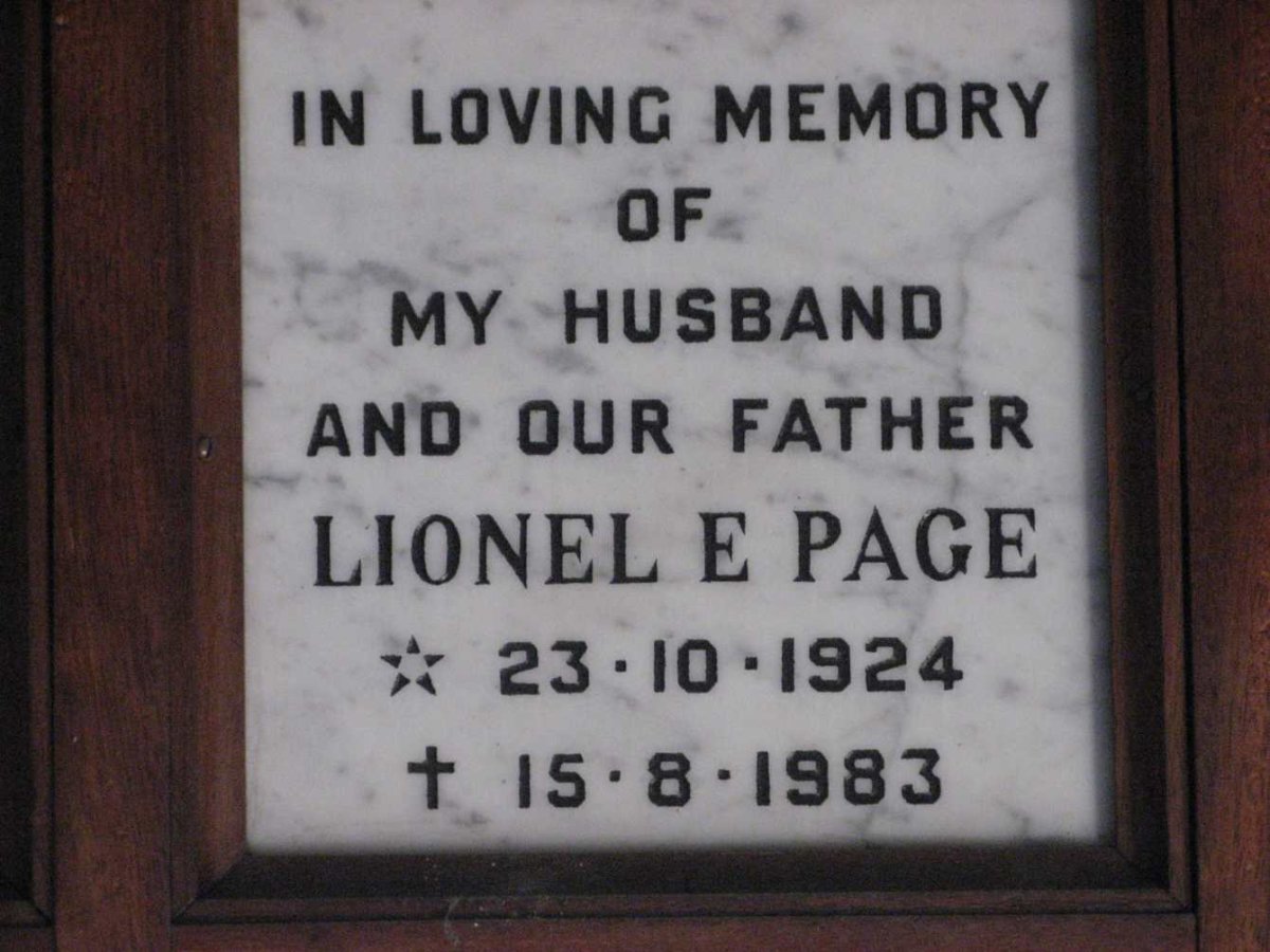 PAGE Lionel E. 1924-1983
