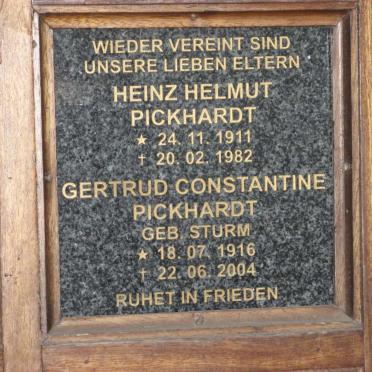 PICKHARDT Heinz Helmut 1911-1982 &amp; Gertrud Constantine STURM 1916-2004