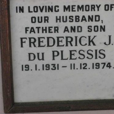 PLESSIS Frederick J., du 1931-1974
