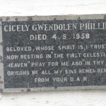 PHILLIPS Cicely Gwendolen -1958