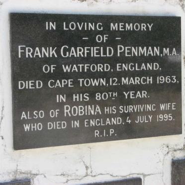 PENMAN Frank Garfield -1963 &amp; Robina -1995