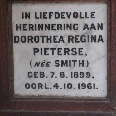 PIETERSE Dorothea Regina nee SMITH 1899-1961