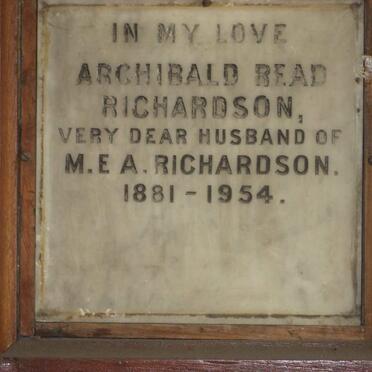 RICHARDSON Archibald Read 1881-1954