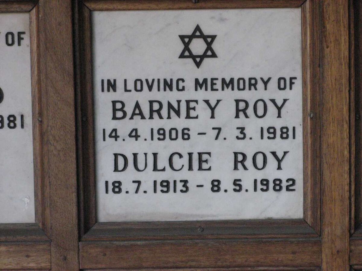 ROY Barney 1906-1981 &amp; Dulcie 1913-1982