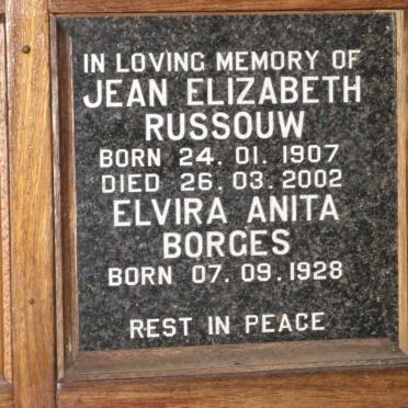 RUSSOUW Jean Elizabeth 1907-2002 :: BORGES Elvira Anita 1928-
