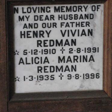 REDMAN Henry Vivian 1910-1991 &amp; Alicia Marina 1935-1996