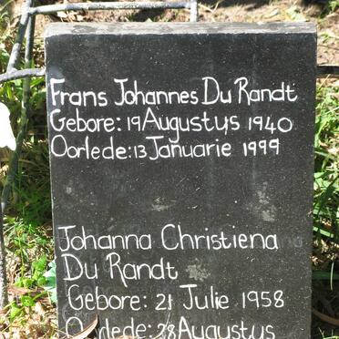 RANDT Frans Johannes, du 1940-1999 &amp; Johanna Christiena 1958-
