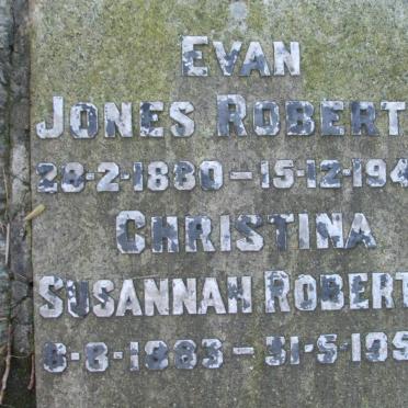 ROBERTS Evan Jones 1880-1949 &amp; Christina Susannah 1883-1953