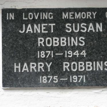 ROBBINS Harry 1875-1971 &amp; Janet Susan 1871-1944