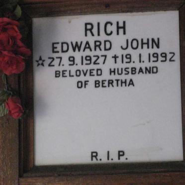 RICH Edward John 1927-1992