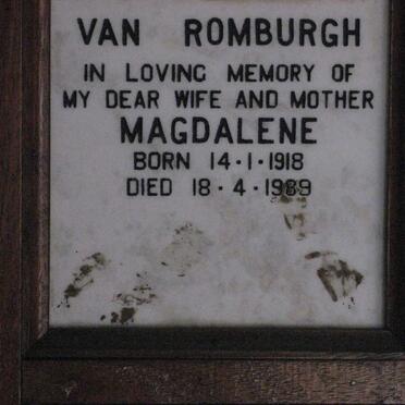 ROMBURGH Magdalene, van 1918-1989