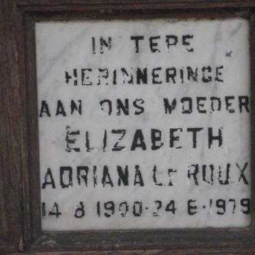 ROUX Elizabeth Adriana, le 1900-1979