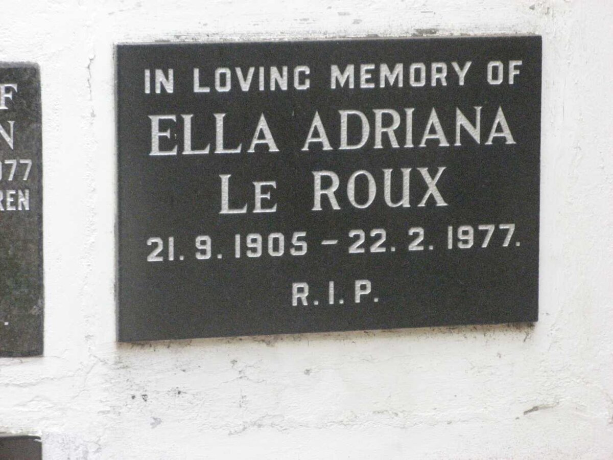 ROUX Ella Adriana, le 1905-1977