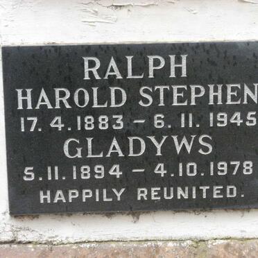 RALPH Harold Stephen 1883-1945 &amp; Gladyws 1894-1978
