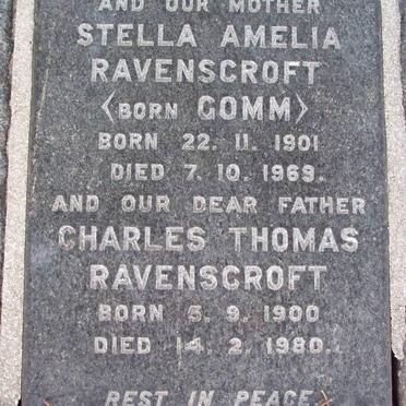 RAVENSCROFT Charles Thomas 1900-1980 &amp; Stella Amelia GOMM 1901-1969