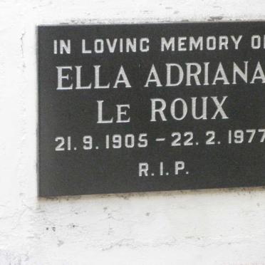 ROUX Ella Adriana, le 1905-1977