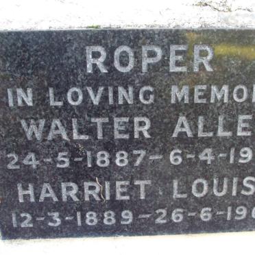 ROPER Walter Allen 1887-1959 &amp; Harriet Louise 1889-1960