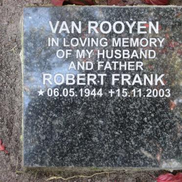 ROOYEN Robert Frank, van 1944-2003