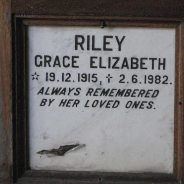 RILEY Grace Elizabeth 1915-1982